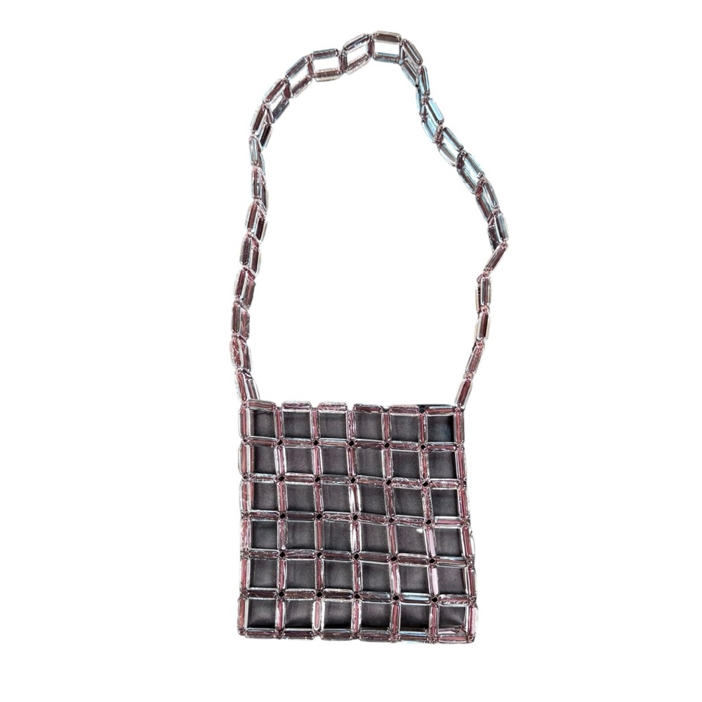 Sabina New York Clear Acrylic Squares Black Insert Shoulder Bag